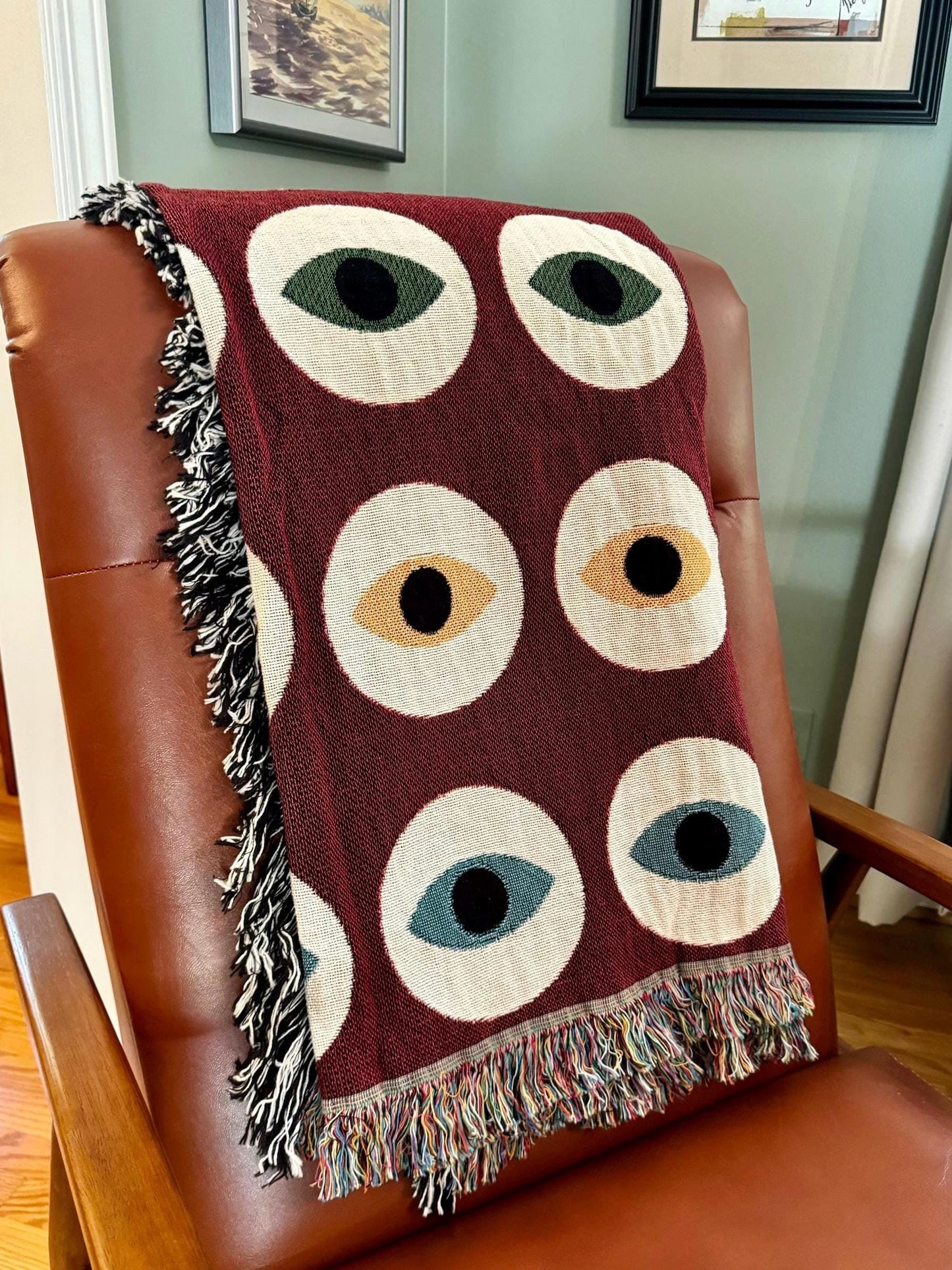 All Eyes On Me Woven Throw Blanket