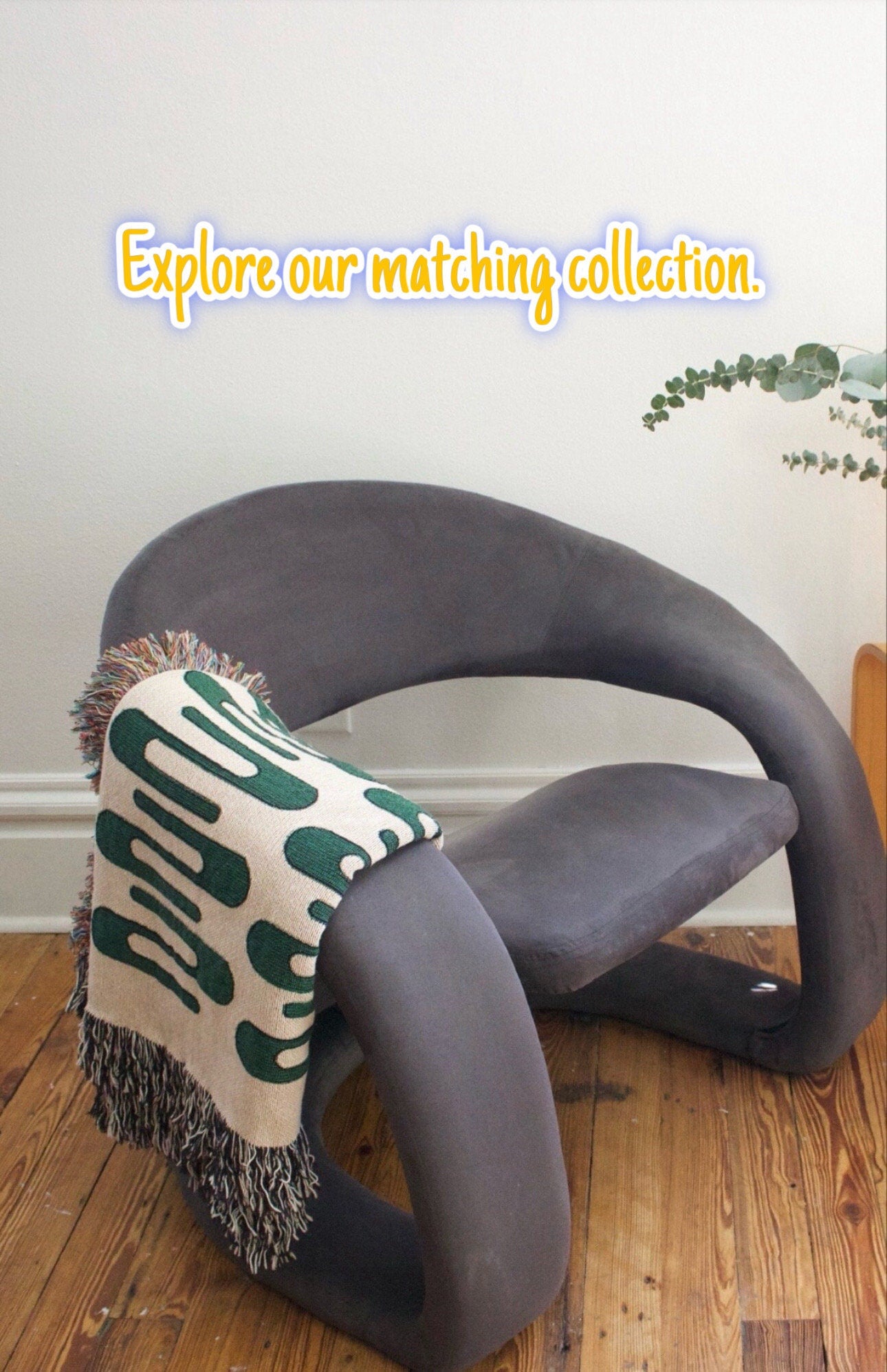 Green Signal Flow Woven Throw Blanket