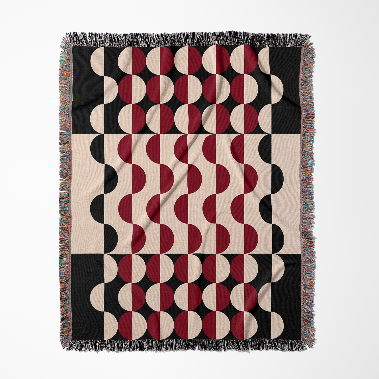 Red Noir Woven Throw Blanket