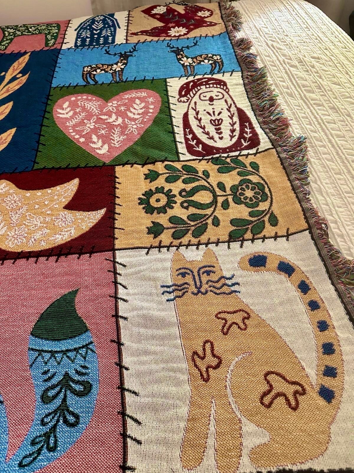 Patchwood Woven Throw Blanket