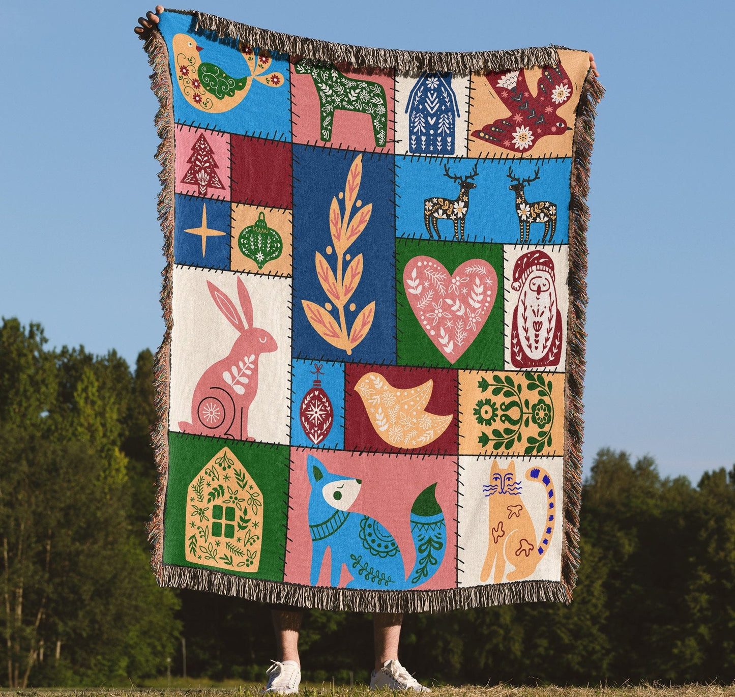 Patchwood Woven Throw Blanket