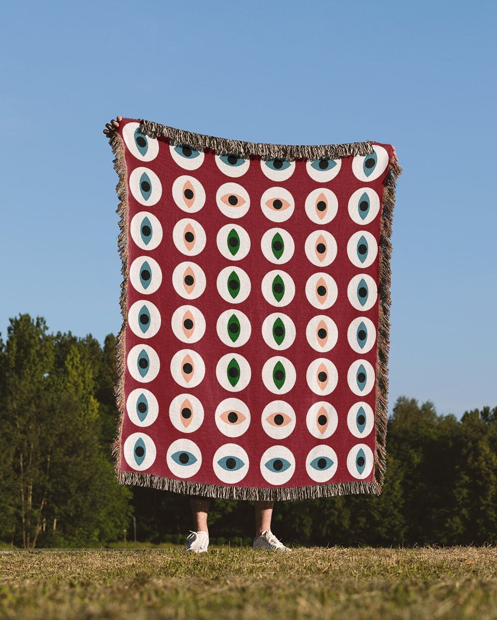 All Eyes On Me Woven Throw Blanket