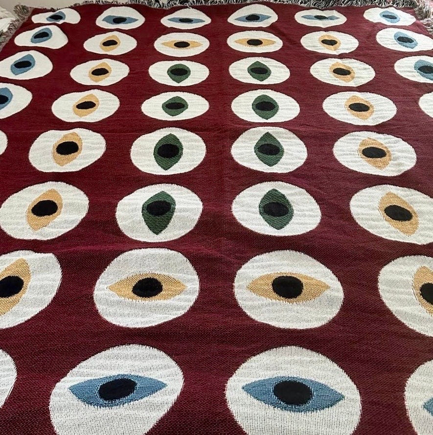 All Eyes On Me Woven Throw Blanket