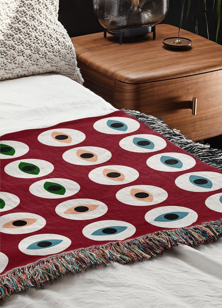 All Eyes On Me Woven Throw Blanket