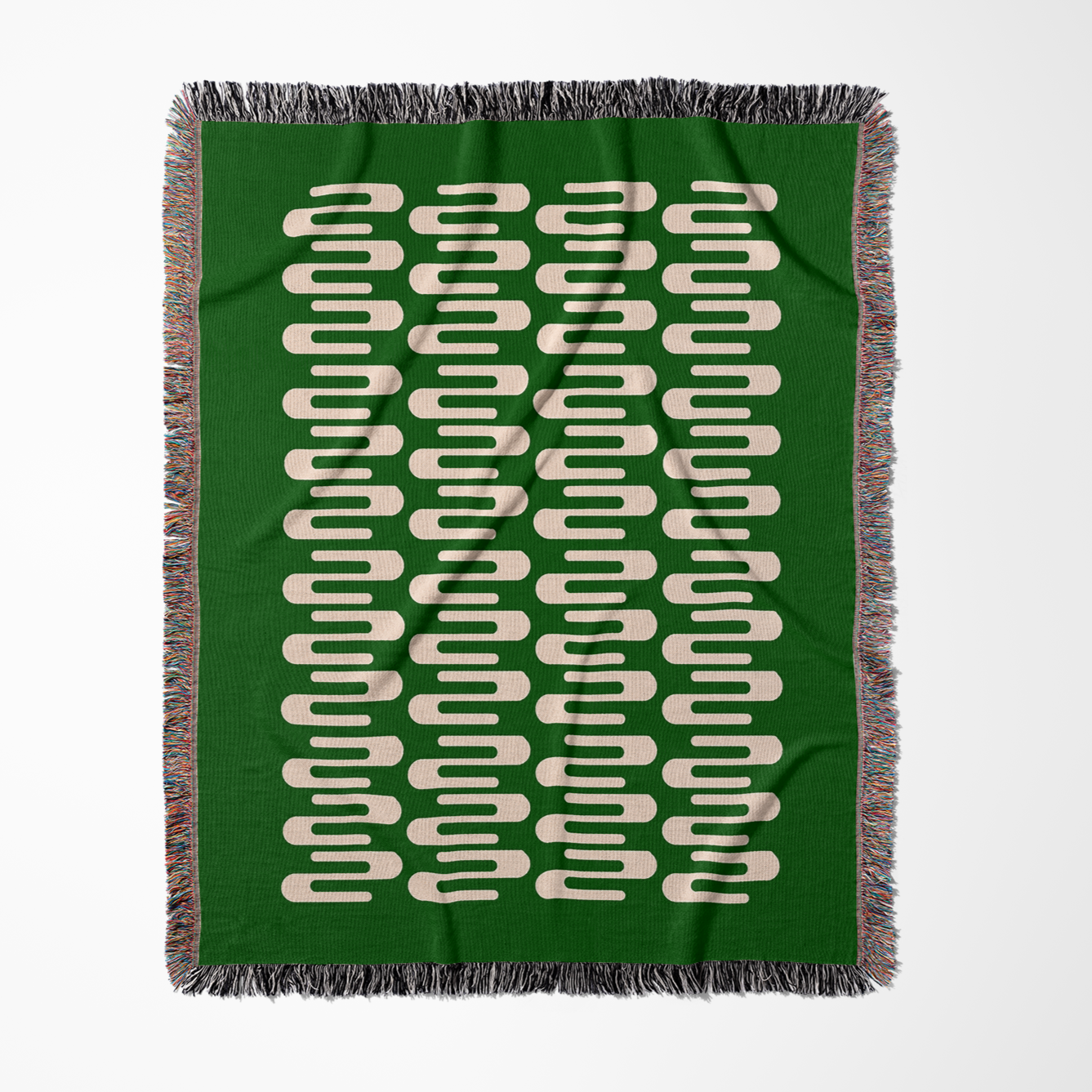 Green Signal Flow Woven Throw Blanket