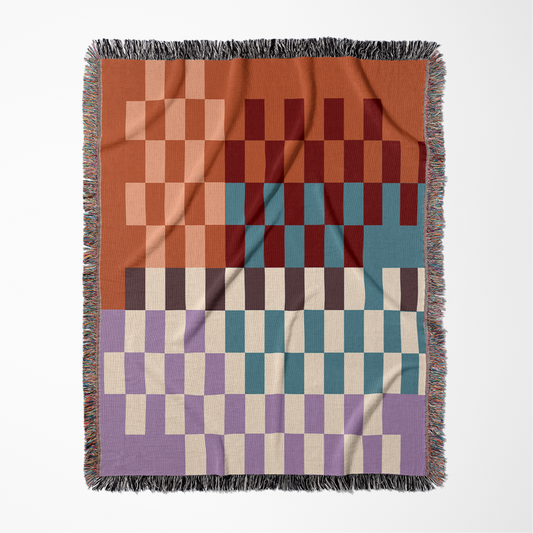 Retro Rhythm Woven Throw Blanket