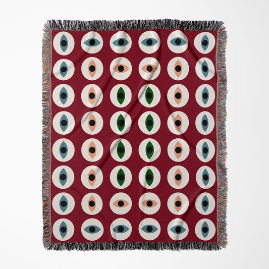 All Eyes On Me Woven Throw Blanket